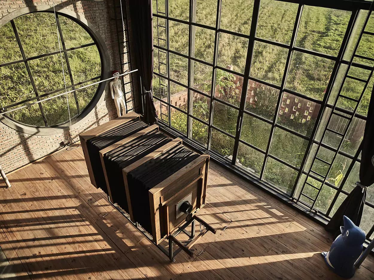 Collodion setup view camera