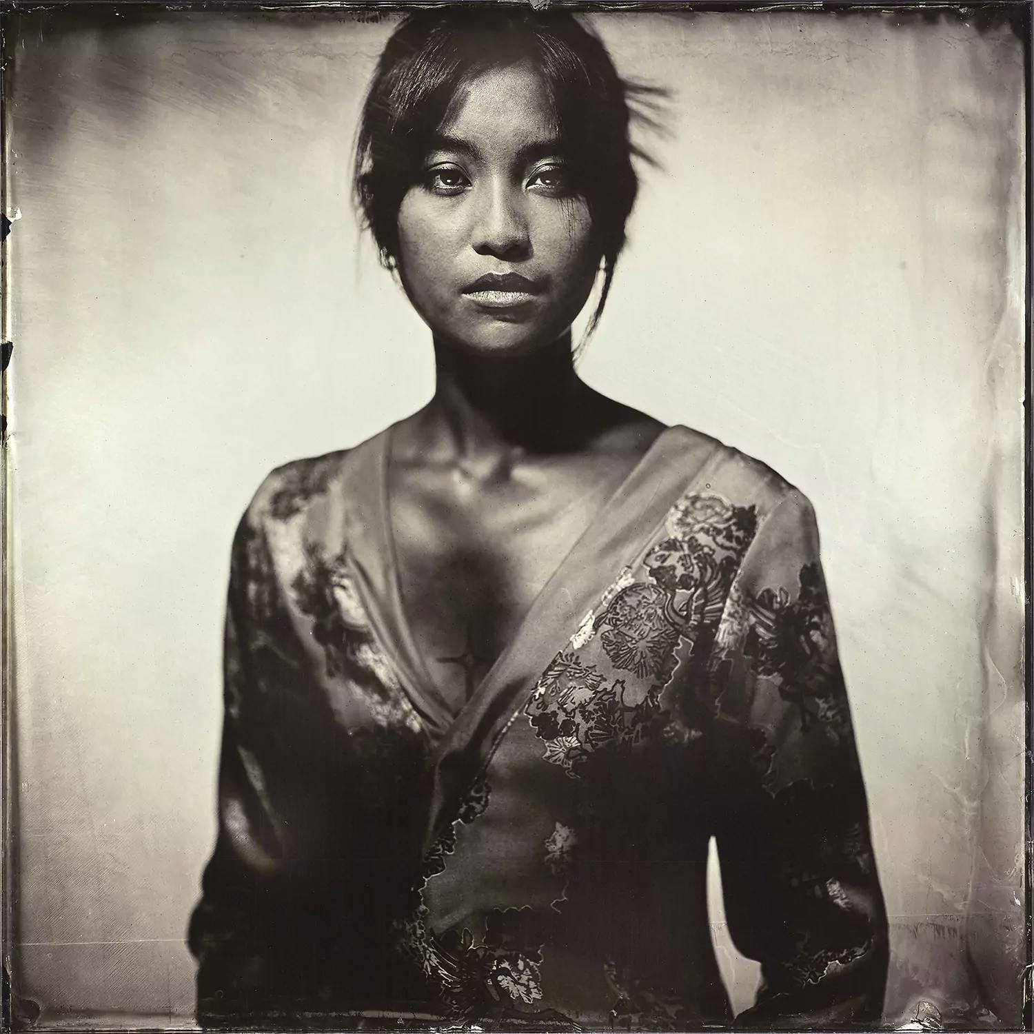 Collodion process portrait result after processing wet plate